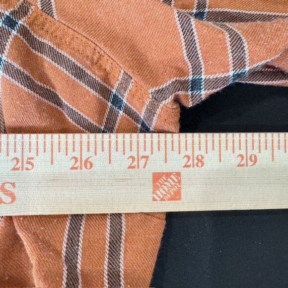 Torrid Taylor - Dusty Orange Plaid Twill Button-Up Shirt Front Pockets Size 4 - Picture 8 of 9